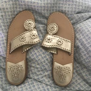 Excellent condition silver/gold Jack Rogers